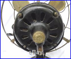 ANTIQUE GENERAL ELECTRIC GE BRASS 3 SPEED 12 FAN PAT. 1895 works