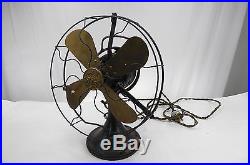 ANTIQUE! Retro Vintage GE General Electric Industrial Brass Bladed Fan Whizfan