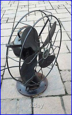ANTIQUE VINTAGE 1920's EMERSON ELECTRIC FAN 73646 3-SPEED AC PARKER BLADES