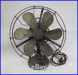 ANTIQUE VINTAGE Ca 1900 GE 6 BRASS PLATED BLADES ELECTRIC FAN AS FOUND NO RES