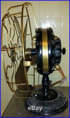 ANTIQUE VINTAGE G. E. BRASS BLADE FAN General Electric 1901