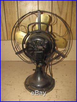Antique / Vintage Ge General Electric Brass Blade 3 Speed Fan Type Aou