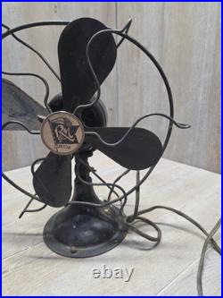 ANTIQUE VINTAGE R&M JUNIOR 8 INCH ELECTRIC FAN (NEEDS REPAIRED But Works)