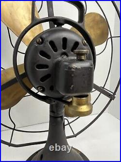 Ant GE Oscillating Fan Brass Blades 17 Cage For Restoration As Found No Cord