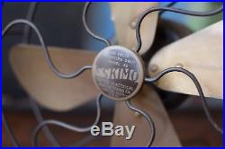Antique 10 Eskimo Model 35 Brass Blade Fan Oscillating United Electrical WORKS