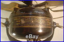 Antique 12 EMERSON Electric Fan with BRASS BLADES
