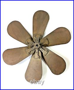 Antique 12 GE Desk Fan Brass Six Blade 1910-14 circa General Electric USA