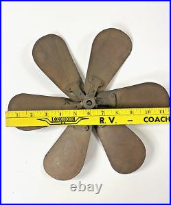 Antique 12 GE Desk Fan Brass Six Blade 1910-14 circa General Electric USA