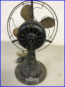 Antique 12 Peerless Or Colonial Front Oscillator Brass and Brass Electric Fan