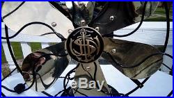 Antique 12 R&M US Navy Fan Vintage 1917 BRASS 6 BLADE
