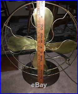 Antique 16 Ge Brass Fan Type Auu- Form V1-works Great Rare Circa 1919 Only