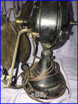 Antique 16 General Electric Pancake Pat 1901 Brass Blade brass cage Fan WORKS