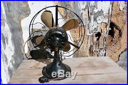 Antique 1900's Brass Blade Hunter Electric Fan