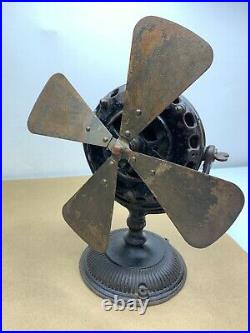 Antique 1900's General Electric Pancake Motor Desk Fan 12 Brass
