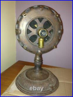 Antique 1900's Rare Canadian General Electric Pancake Motor Desk Fan 12 Brass