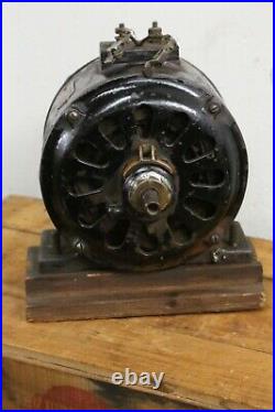Antique 1900s Colonial Fan & Motor Co Brass Blade Fan Pancake Motor parts repair