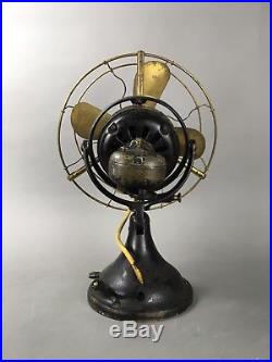 Antique 1901 GE Kidney Oscillator Brass Blade Fan