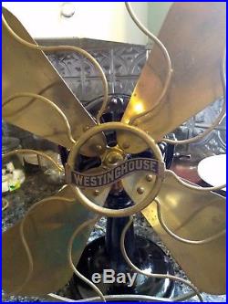 Antique 1906 Westinghouse Tank Fan Brass Blade & Guard 16 Fan Vintage Fan 1906