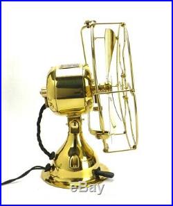 Antique 1911 Emerson Trojan 8 All Brass Electrical Desk Fan