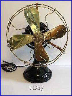 Antique 1911 GE 12 BMY BB/BC General Electric Fan RESTORED