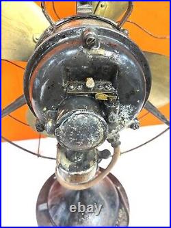 Antique 1914 Century 263 Brass 4 Blade Electrical Oscillating Fan WORKING VIDEO