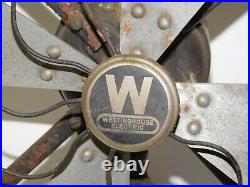 Antique 1916 Westinghouse 241853A Electric 4 Metal Blade Oscillating Table Fan