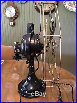 Antique 1918 GE 16 Brass Blade Cage Oscillating General Electric Fan RESTORED