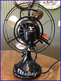 Antique 1919 GE 2 Star 12 General Electric 3 Speed Oscillating Fan RESTORED