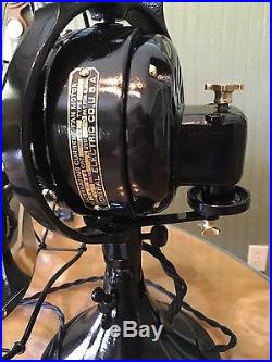 Antique 1919 GE 2 Star 12 General Electric 3 Speed Oscillating Fan RESTORED