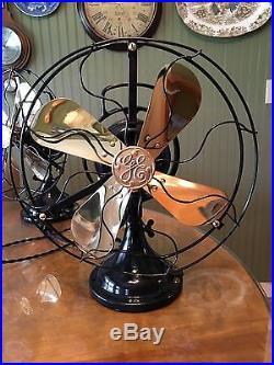 Antique 1920 GE 12 Brass Blade General Electric Brass Bell Oscillator RESTORED