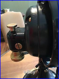 Antique 1920 GE 12 Brass Blade General Electric Fan Bell Oscillator RESTORED