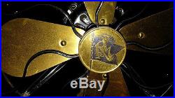 Antique 1920 Robbins & Meyers R&M Brass Blade Fan #2410 Works Great Springfield