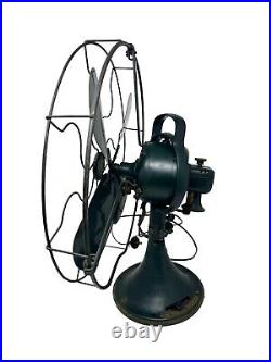 Antique 1920's GE Green 17 3-Speed Oscillating Fan A0U/AK1 Works Great