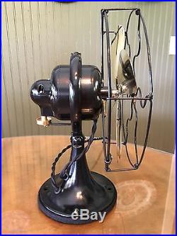 Antique 1920's GE WHIZ 9 Brass Blade Oscillating General Electric Fan RESTORED
