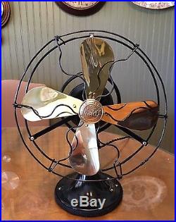 Antique 1920's GE Whiz 9 Brass Blade General Electric Fan RESTORED