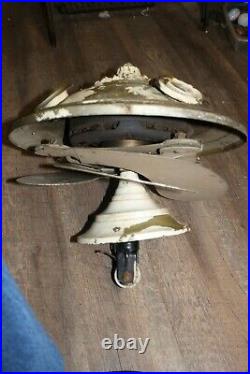 Antique 1920's Levelle Retractable Birdwing Ceiling Fan Chandelier Light Fixture