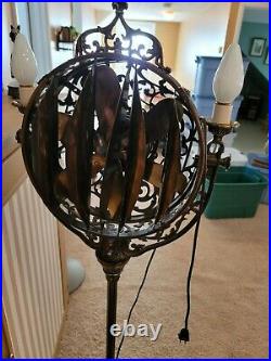 Antique 1920's Victor Luminaire Electric Funeral Parlor Fan Lamp