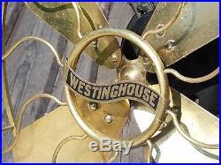 Antique 1920's Westinghouse 3-Speed Brass Blade Old Fan Work's Super Nice Rare