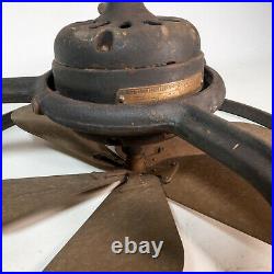Antique 1920s GE General Electric 16 Brass Blade Exhaust Window Fan Steampunk