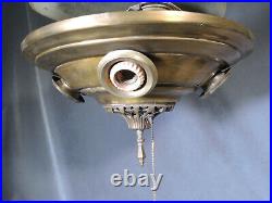 Antique 1920s Levelle Retractable Birdwing Ceiling Fan Chandelier Light Fixture