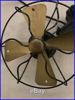 Antique 1920s Polar Cub Fan, Type H electric cast iron art deco, 7 Works