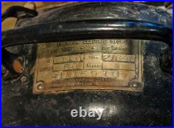 Antique 1921 Working Emerson Brass Blade Fan Oscillating 3 Speed 12 27646