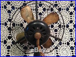 Antique 1924 General Electric GE Whiz WHIZ 4 Brass Blade Fan WORKS GREAT