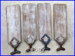 Antique 1927-30s Westinghouse 52 Ceiling Fan Blade Brackets Lot of 4 with Blades