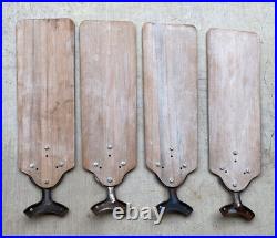 Antique 1927-30s Westinghouse 52 Ceiling Fan Blade Brackets Lot of 4 with Blades