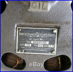 Antique 1930's Emerson Electric Ceiling Fan 3 Speed 52 Dia. All Original