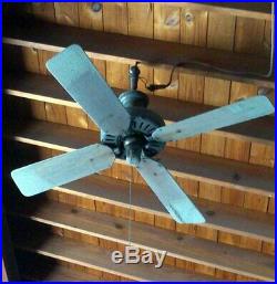 Antique 1930's Emerson Electric Ceiling Fan 3 Speed 52 Dia. All Original