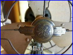 Antique 1930s General Electric GE 3-Blade 12 Metal Fan 2-Speed Oscillating