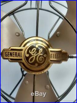 Antique 1930s General Electric GE Art Deco 2 peed rotation fan clean works 16