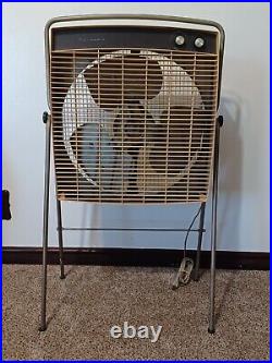 Antique 1952 Sears Kenmore Box Fan w Tilt Stand For Parts or Repair